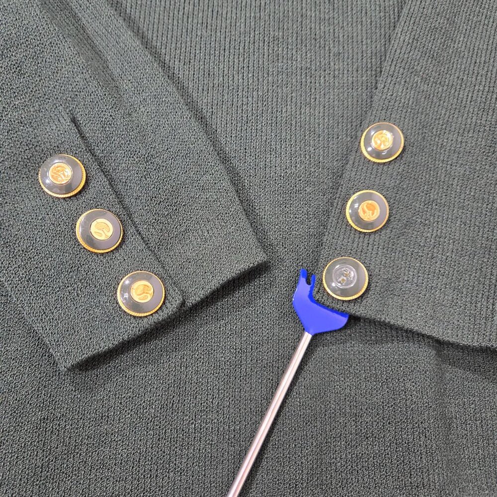 ST. JOHN Collection by Marie Gray Elite-Green Santana Knit Blazer Women Size 10. - Picture 10 of 17